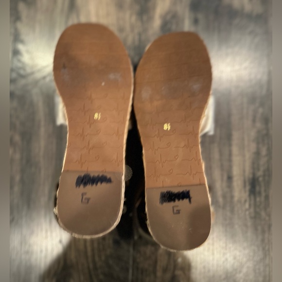 BC Born in California Ankle Wrap Strap Wedge Espadrille Sandals Gold Beige, 8.5 - Picture 6 of 6